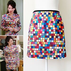 NWT 90s Vintage Todd Oldham Mosaic Print Mini Skirt Alt. ASO Fran in The Nanny